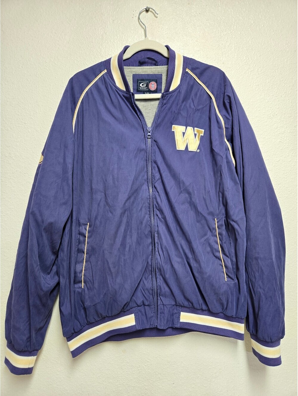 VTG G-III Carl Banks UW Washington Huskies Bomber Jacket Mens XL Embroidered